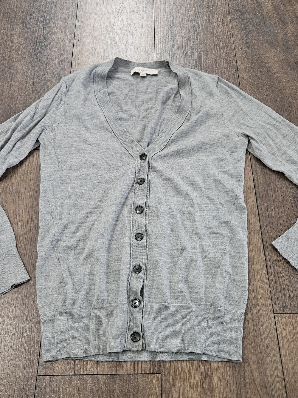 LOFT Gray Cardigan Size Small